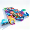 Parque de Juegos Inflable al Aire Libre con Recorrido de Obstáculos para Niños, Recorrido de Obstáculos Infantil, Equipo Inflable de Diversión para el Desarrollo de Padres e Hijos