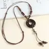 Collar de Cerámica con Colgante de Mariposa Estilo Étnico Cadena Larga de Madera Vintage Versátil Cadena para Suéter Accesorio de Ropa Ajustable