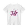 Camiseta Feminina Manga Curta Estampa de Desenho Doce Nova de Verão Roupa Externa Casual Versátil Top Feminino Manga Curta