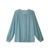 EVERTRUE 2024 Verano Nuevo Top Casual de Tencel de Manga Larga de Color Sólido Estilo Coreano para Mujer para 37385