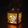 Telaraña de Halloween Pantalla de Lámpara de Velas Electrónicas Calada Tela de Gasa Negra con Caja de Papel y Linterna Colgante de Papel Translúcido