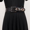 Estilo Punk Uña de Sauce Estampado de Leopardo Cinturón de Cuero Distintivo Estudiante Masculino Decorativo Estilo Europeo y Americano Combinación Versátil Cinturón Hebilla de Pin Moda Combinación Mujeres