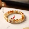 Super hermoso caramelo carbón Bodhi suave lindo oso sándalo verde tallado panda lindo plato que reduce la edad jugando pulsera de Bodhi