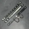 Set de 3 Piezas de Pulseras Anchas de Cuero Multicapa de Moda Europea y Americana de Venta Caliente Transfronteriza con Remaches Dominantes Personalizados Pulseras Punk Hip-Hop