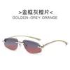 Nuevas Gafas Futuristas Sin Marco Estilo Y2K Milenio Hot Girl Gafas de Sol Retro Ins Moda Femenina Gafas de Sol de Metal para Hombre