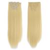 Conjunto de 6 Peças de Peruca 2026 com 16 Presilhas, Extensões de Cabelo, Cabelo Sintético Longo e Liso, Peças de Peruca Sem Costura, Henan