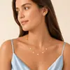 Collar de aleación chapado en oro para mujer, estilo europeo y americano, largo, personalizado, con colgante de estrella de cinco puntas, nuevo