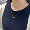 Collar Colgante Kabasi Pez Dorado Pequeño y Jade Verde Plata de Ley S925 Estilo Chino Modelo para Mujer Tiktok Live Una Pieza Dropshipping