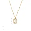 Collar Cuadrado Pequeño Incrustado con Circonita Moda Transfronteriza Europea y Americana Diseño Sencillo de Nicho Cadena Versátil para Clavícula con Temperamento para Mujer