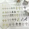 Accesorios para arte de uñas de aleación con forma de cruz gótica oscura transfronterizos, pendientes vintage europeos y americanos, accesorios de pedrería para uñas estilo punk gótico