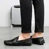 Zapatos de Hombre Transfronterizos, Zapatos sin Cordones, Zapatos Casuales sin Cordones para Conducir de Hombre, Zapatos de Cuero Talla Extra Grande, Mocasines de Comercio Exterior para Hombre