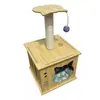 Casa de cartón para gatos, Hamaca de madera linda y real resistente al desgaste, Combinación de bloques de construcción, Nido para gatos, Universal para todas las estaciones, Sala de estar de dos pisos