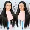Pelucas Europeas y Americanas, Cabello Negro Largo Lacio de Colores, Encaje Frontal para Mujer, Sets de Cabello de Fibra Química con Diferenciación Media, Fabricantes Transfronterizos en Stock