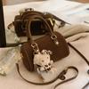 Bolsa Vintage Feminina Outono e Inverno 2024 Nova Moda Casual Bolsa Crossbody Estampa de Leopardo Moda Este Ano Popular Bolsa Travesseiro Portátil