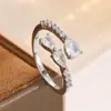 Pulsera Anillo Doble Diamante Gota de Agua para Mujer Verano Nuevo Fresco Cruz Zirconia Incrustada Súper Brillante Lujo Ligero Nicho Joyería de Mano