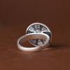 Anillo de Plata Rey Ciervo Dorado Pie Anillo Vintage Viejo Montaña Trueno Fantasma Dinero Grande Anillo Ajustable Anillo de Plata para Mujer
