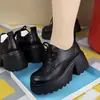Zapatos de Cuero de Suela Blanda Antideslizante de Suela Gruesa para Aumentar la Altura para Mujer, Venta Caliente, Ligeros, Suaves, Nuevos de Otoño 2026, Casuales, Cómodos, con Cordones, Zapatos Individuales para Mujer