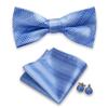 Pajarita para hombre, gemelos, pañuelo de bolsillo, caja de regalo, traje de boda, banquete de negocios, hebilla de corbata de alta gama, lazo