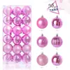 Navidad Nuevo Irregular 36 Bolas de Plástico Galvanizado Adornos de Bola de Navidad Clásicos Juego de Decoraciones Colgantes para Árbol de Navidad