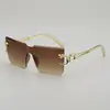 Nuevas Gafas de Sol de Moda Europeas y Americanas Sin Marco y de Marco Grande con Diseño Único de Cabeza de Leopardo, Gafas de Sol Unisex con Protección UV
