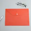 Bolsa Envelope para Documentos de Cor Sólida, Bolsa de Armazenamento Impermeável com Fecho de Botão de Pressão, Bolsa Classificadora de Arquivos de Lição de Casa de Estudante e Recibos