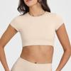 Top Deportivo Sexy de Verano sin Espalda para Mujer con Soporte Mat Espalda Hermosa Ropa de Yoga Manga Corta Ropa de Fitness para Pilates Camiseta Corta