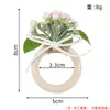 Porta-Guardanapo Fresco Estilo Floresta com Laço, Botões de Flores Artificiais e Flores, Suporte de Guardanapo de Madeira para Decoração de Mesa de Casamento