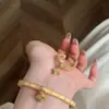 Anel Vintage Retrô Estilo Flor Antiga Trevo de Quatro Folhas, Leve Luxo Toque de Alto Padrão, Pesado Escovado Ajustável Cravejado de Diamantes Anel Feminino