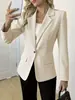 Blazer de mujer de talla grande, color liso, manga larga, un solo botón, nuevo, europeo y americano, transfronterizo, 2026