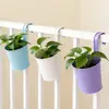 Maceta Colgante de Hierro Personalizada Maceta Gancho Removible Cubo Colgante Suculenta Planta Verde Maceta Balcón Color Caramelo Colgante Maceta Colgante
