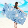 Toalla de playa de microfibra con diseño de conchas y estrellas de mar transfronteriza de Amazon, toalla de baño para natación al aire libre en la playa, absorbente, de secado rápido, portátil