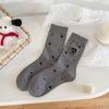 Meias Mekki Novas para Mulheres, Meias de Cano Médio para Primavera e Outono, Meias Femininas com Gato Cartoon, Meias Femininas Bordadas Hello Kitty Doce Respiráveis