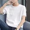 Camiseta Masculina de Manga Curta com Estampa de Raio, Gola Redonda, Top Casual Versátil para Homens, Disponível em Plataformas Independentes