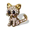 Corsage de moda broche de gatito retro lindo pin para cuello de diamante recomendado