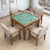 Mesa de Mahjong de Madera Maciza Mesa de Comedor de Doble Uso Frotado a Mano Casual para el Hogar Mesa de Ajedrez Cuadrada Combinación de Mesa y Silla de Póker y Ajedrez
