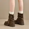 Botas de Moda con Suela Gruesa para Aumentar Altura de Mujer Botas Individuales 2026 Otoño Nuevo Lanzamiento Más Vendido Botas para Pantalón Fruncido Botas de Jinete