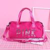 Bolsa Fitness Rosa Nova Bolsa de Viagem Outdoor de Curta e Longa Distância Europeia e Americana Mochila Grande Capacidade Nylon Impermeável Compartimento para Sapatos