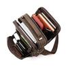 Bolso de Hombro para Hombre de Cuero Genuino Transfronterizo Retro Cuero Vacuno Bolso Cruzado Casual para Hombre Gran Capacidad Multifunción Bolso Cruzado