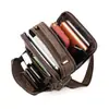 Processamento e Personalização de Bolsa de Ombro Masculina Transfronteiriça de Couro Genuíno Grande Capacidade Multifuncional Bolsa de Mão Bolsa Transversal de Couro de Vaca Retrô