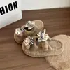 Pantuflas peludas de moda para mujer, novedad otoño e invierno 2026 estilo coreano lindas de animales con lazo, pantuflas de algodón gruesas para el hogar