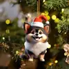 Transfronterizo Nuevo Acrílico Plano Dibujos Animados Perro Colgante Árbol de Navidad Decoración de Árbol de Navidad Colgante Llavero Lindo