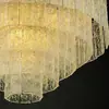 Iluminação Pós-Moderna em Vidro com Padrão de Água em Cobre Maciço de Luxo Leve para Sala de Estar, Sala de Jantar, Quarto de Clube de Vila Estilo Americano Australiano
