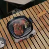 Panela Antiaderente para Acampamento ao Ar Livre Piquenique Grelha Portátil Dobrável Utensílios de Cozinha para Acampamento Piquenique Frigideira para Fritar Bife em Casa