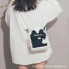 Bolsa tiracolo estilo coreano para meninas, bolsa pequena para estudantes, estilo japonês, harajuku, estampa de letras, bolsa de lona macia para meninas