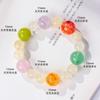 Pulsera de Perlas Arcoíris de Amatista Natural Multi-Tesoro para Mujer, Fresca y Dulce, Joyería de Pulsera de Cristal Rosa para Mejores Amigas y Amigas