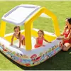 Alberca Inflable Intex con Bomba, Parasol, Alberca de Juegos Acuáticos para Casa de Niños, Alberca de Pelotas Oceánicas para Bebés y Niños en Interiores