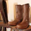 Fábrica de Origem de Comércio Exterior Venda Direta Salto Baixo Salto Plataforma Meia-Bota Versátil Casual Moda Botas Masculinas Tamanho Grande