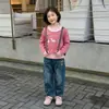 Atacado Dropshipping de Xiaoxian Limão Sete para Meninas, Novo Estilo Outono Camiseta Falsa de Duas Peças com Estampa de Animal Cartoon Top Fofo