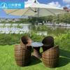 Sillas de Ratán para Exteriores, Muebles de Ratán, Patio de Hotel B&B Club, Balcón de Ocio en Casa, Combinación de Mesa y Sillas de Ratán para Comedor