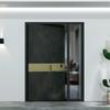 Puerta batiente de aluminio completa transfronteriza, puerta autoconstruida, puerta de seguridad de entrada de villa, puerta giratoria de aluminio fundido, personalización